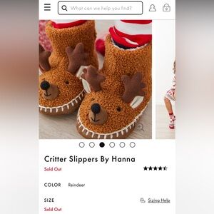 Hanna Andersson - Christmas Critter Slippers - Size 11-12